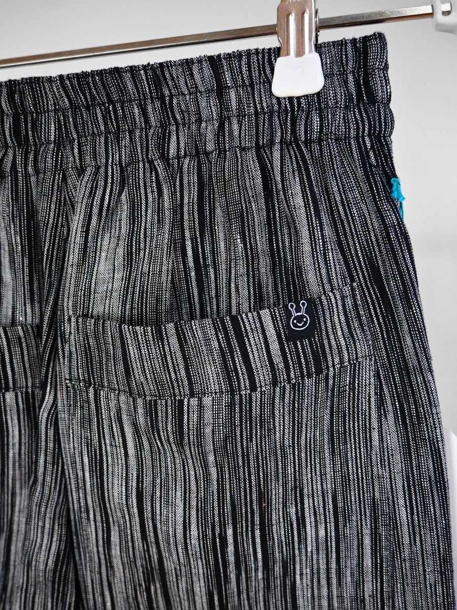 "TV Static" Linen Shorts (ONE-OFF). Design by HO HOS HOLE IN THE WALL