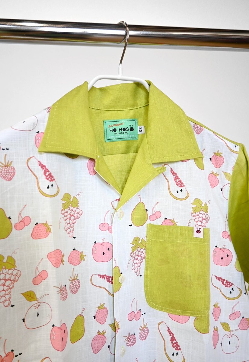 "All Over Fruit" Shirt - Chartreuse Linen