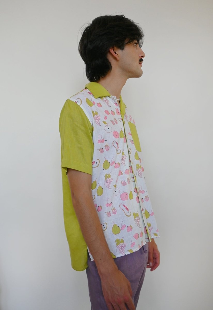 "All Over Fruit" Shirt - Chartreuse Linen