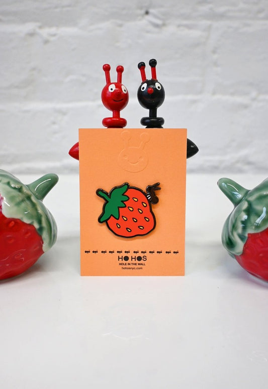 "Strawberry & Ant" Enamel Pin