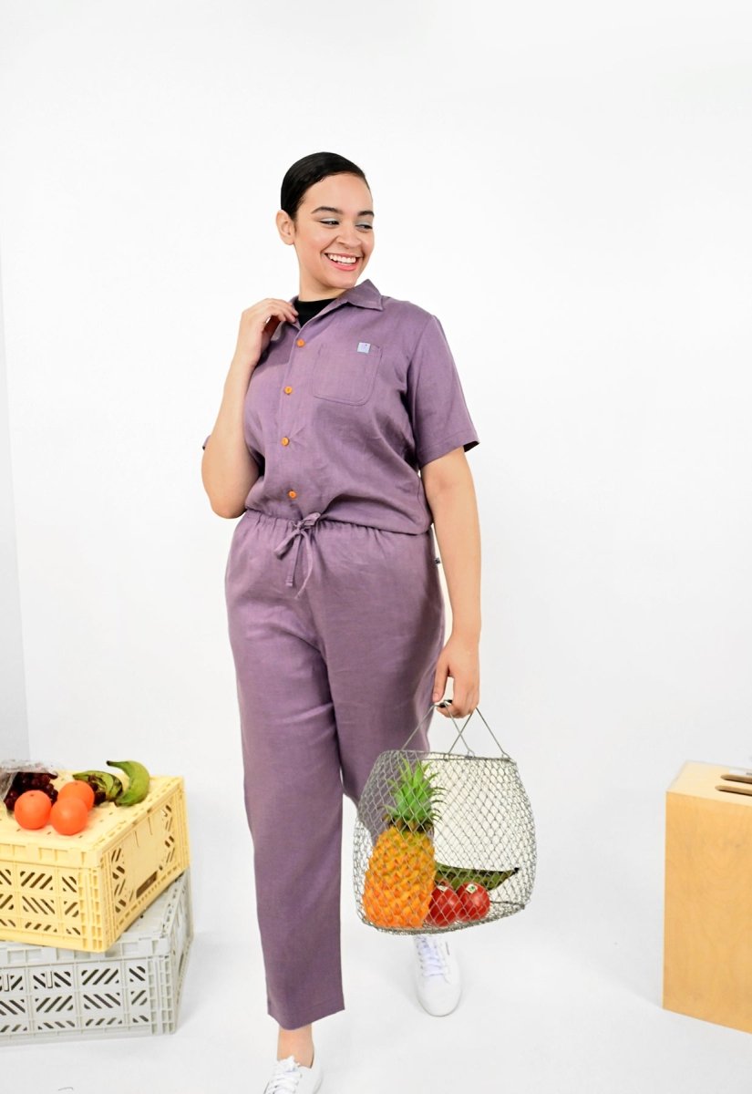 "Tutti Frutti" Linen Pant - Purple Grape