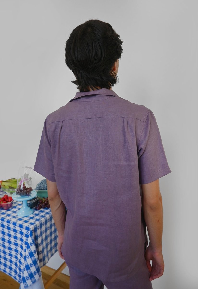 "Tutti Frutti" Linen Shirt - Purple Grape